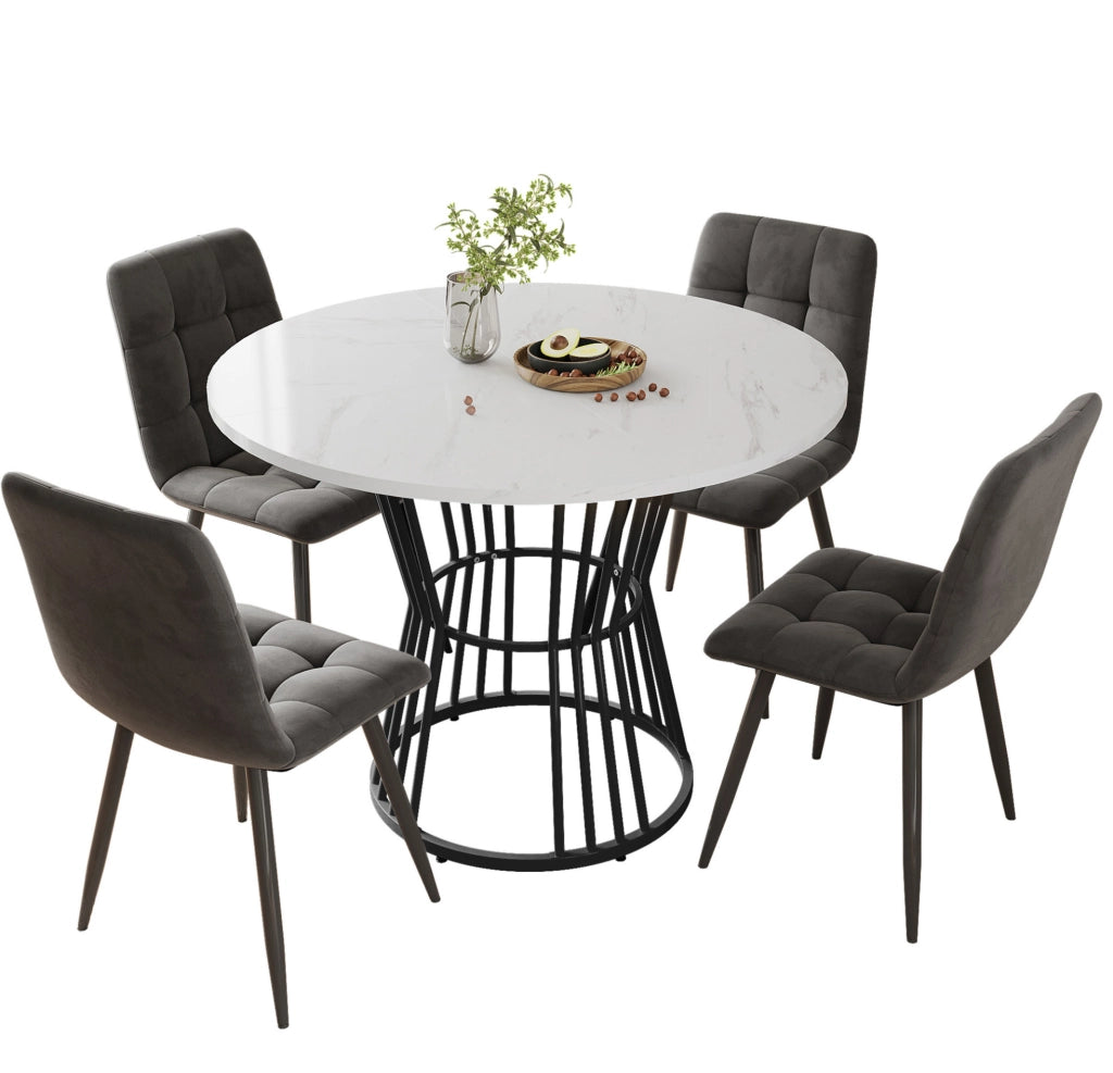 Set da pranzo 5 pezzi con tavolo rotondo