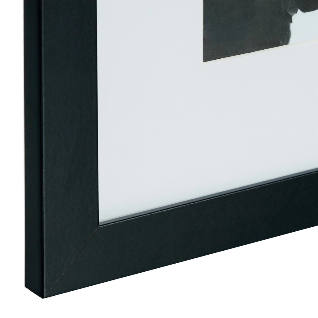 Set di 10 cornici portafoto decorative per pareti o tavoli 28 x 23 cm finitura semplice in MDF nero 13_0013262