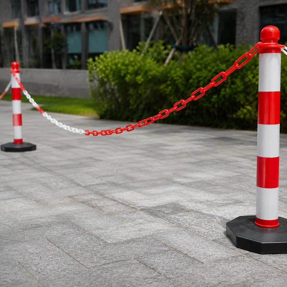 Barrier Chain, Red And White, 100 M, 8 Mm, Plastic
