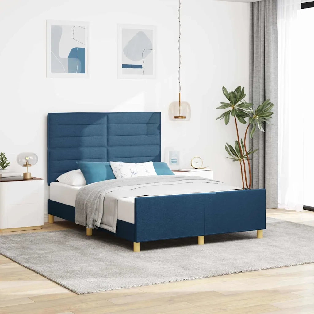 Struttura del letto con testiera Blu 140 x 200 cm Tessuto 3344661