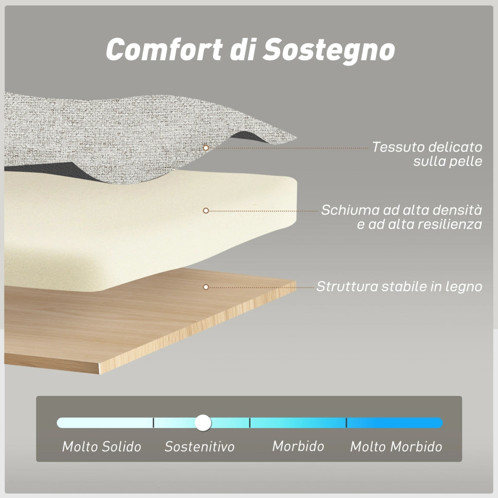 Divano Letto 2 Posti Clic Clac ¨C Xylo ¨C Tessuto Marrone Chiaro con 2 Cuscini