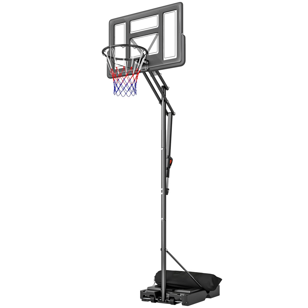 Canestro da Basket da Giardino ¨C Xylo ¨C Base Riempibile con Rotelle, Acciaio e PC, 120x120x370 cm