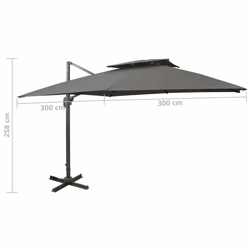Parasol With Ventilation 300x300 Cm Anthracite