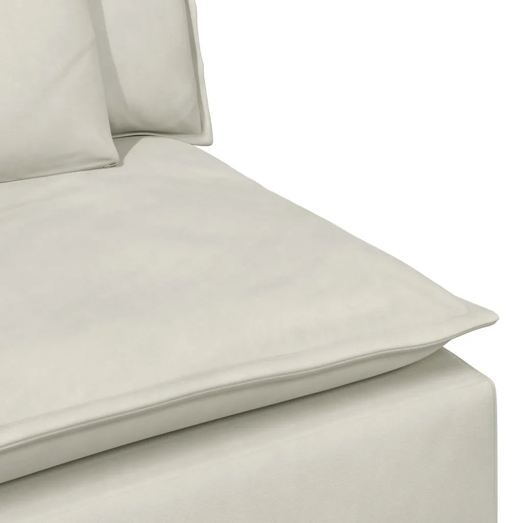Modulo Centrale Divano Modulare con Cuscini Crema 100 cm 4104436