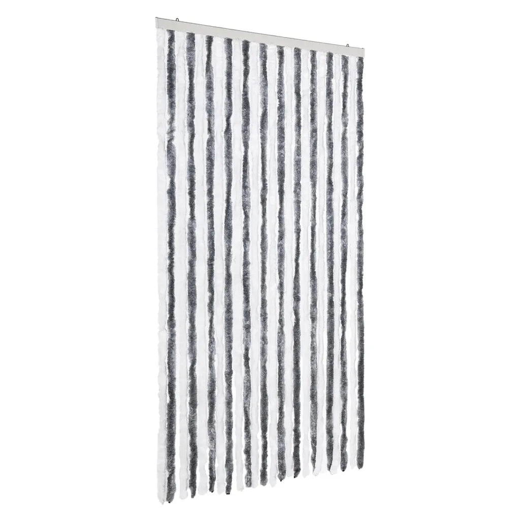 Tenda Antimosche-Zanzariera Grigia e Bianca 100x230 cm in Ciniglia