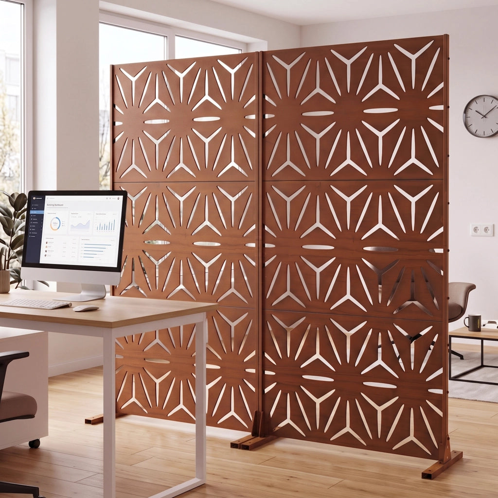 Pannello Divisorio Kilsturd in Acciaio Corten a Motivo Decorativo 180x90 cm - Marrone Ossidato casa.pro