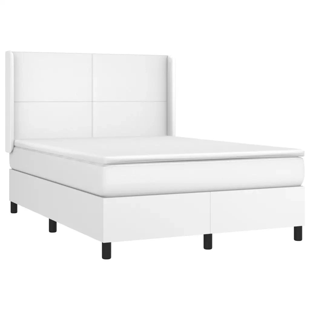 Giroletto Molle con Materasso e LED Bianco 140x190cm Similpelle 3139260