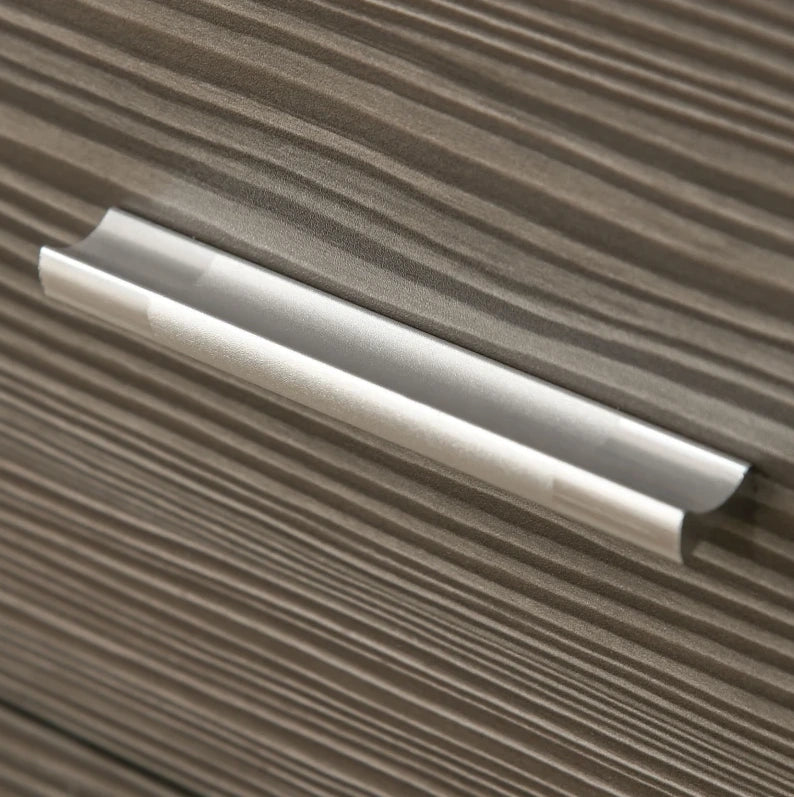 Cassettiera in truciolare bianco e grigio con 4 cassetti