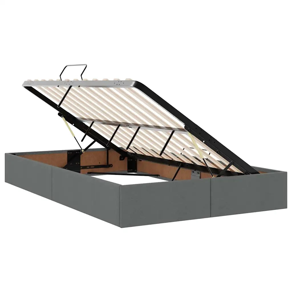 Letto con contenitore e LED con led Grigio scuro 120 x 200 cm
