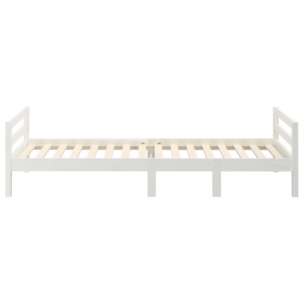 Letto singolo | Letto per adulti | Letto senza Materasso Bianco 90x190 cm in Legno Massello Pino