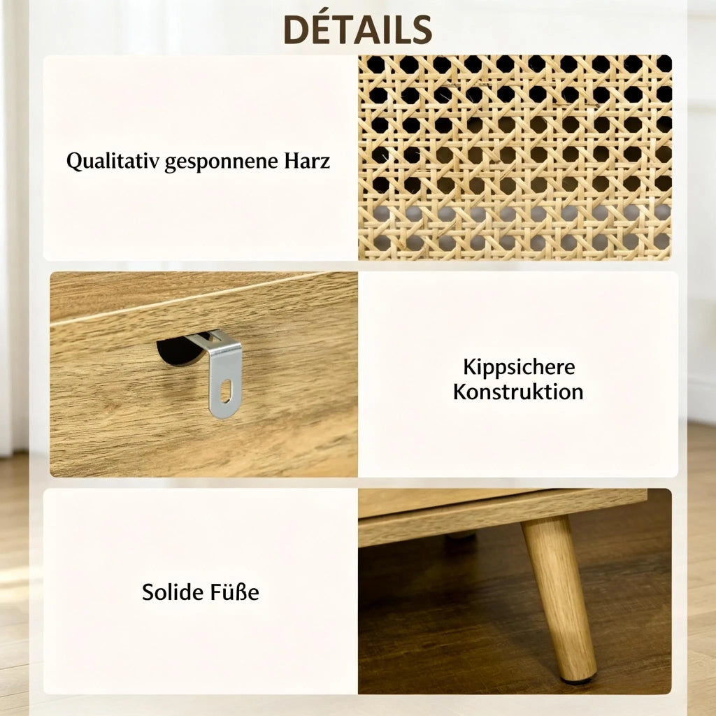 Set 2 Tavolini Comodino, Sideboard Compatto (solo 2 tavolini)