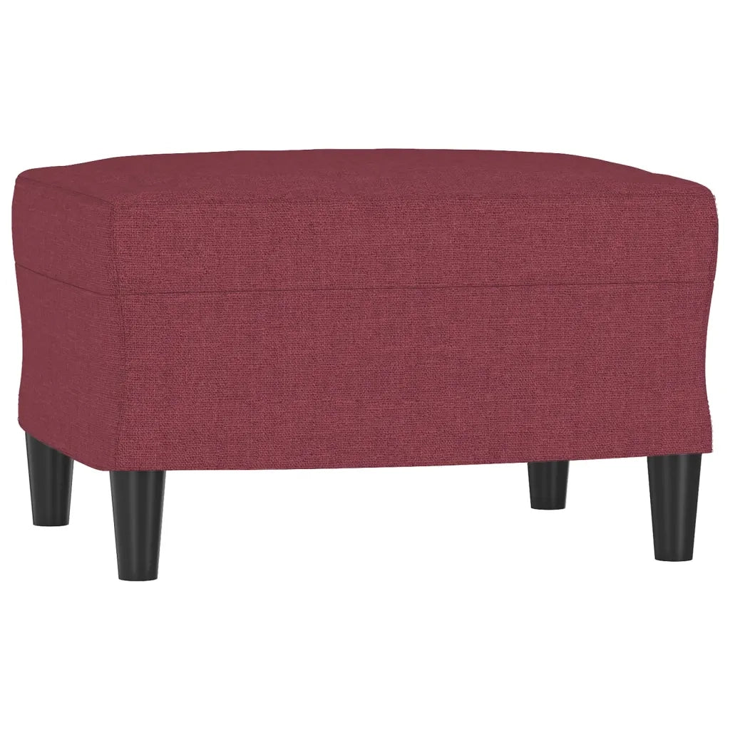 Poltrona con Poggiapiedi Rosso Vino 60 cm in Tessuto
