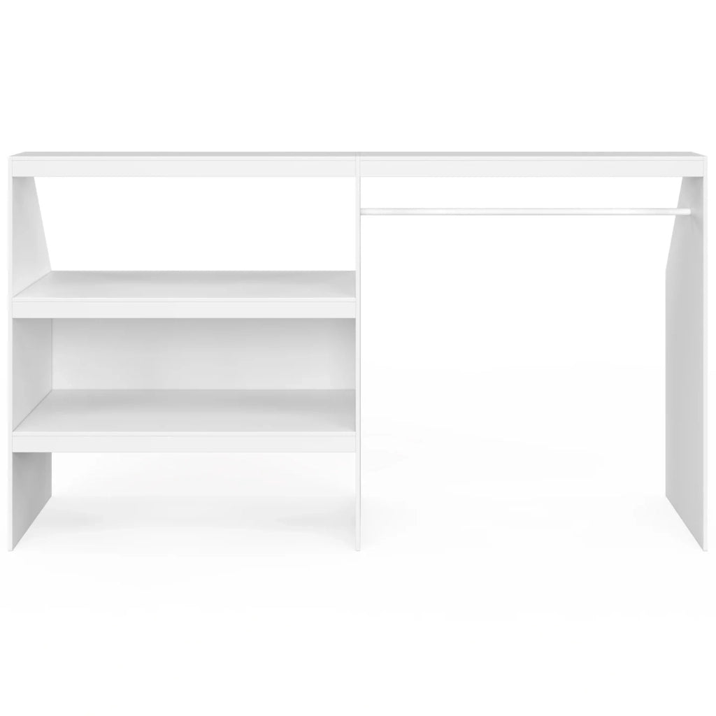 IDMarket - Set spogliatoio sottopiano con scaffale a 2 livelli e armadio estraibile TOMI 195 x 50 x 70/110 cm bianco