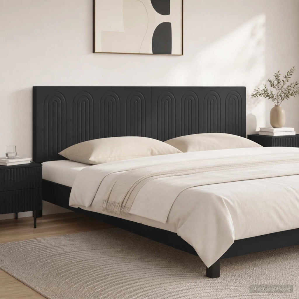 Testiera da Muro ALKMAAR Nero Legno ingegnerizzato 896276