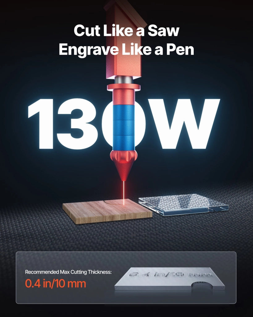 Macchina per Incisione e Taglio Laser CO2 130W Modello SH-1490 per Legno Acrilico Vetro Velocità 1200 mm/s Messa a Fuoco Automatica