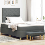 Letto a molle con materasso Grigio scuro 120 x 200 cm Tessuto 3344367