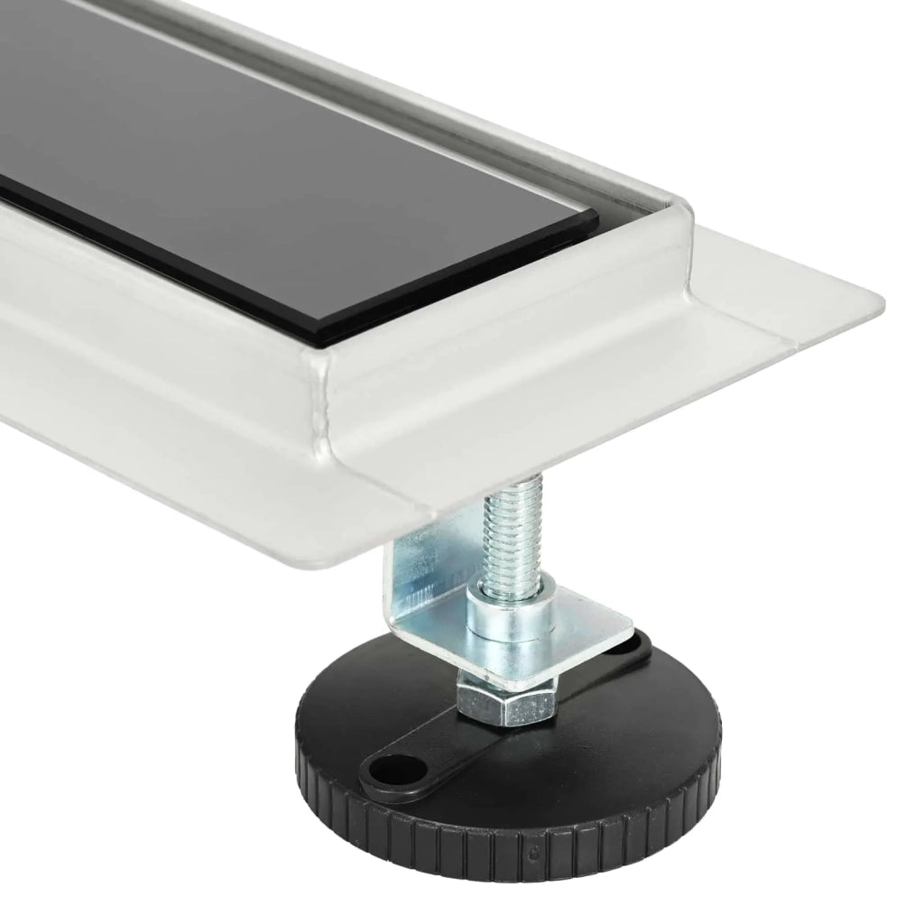 Drenaggio doccia con copertura in vetro Nero 90 cm CFW3675910