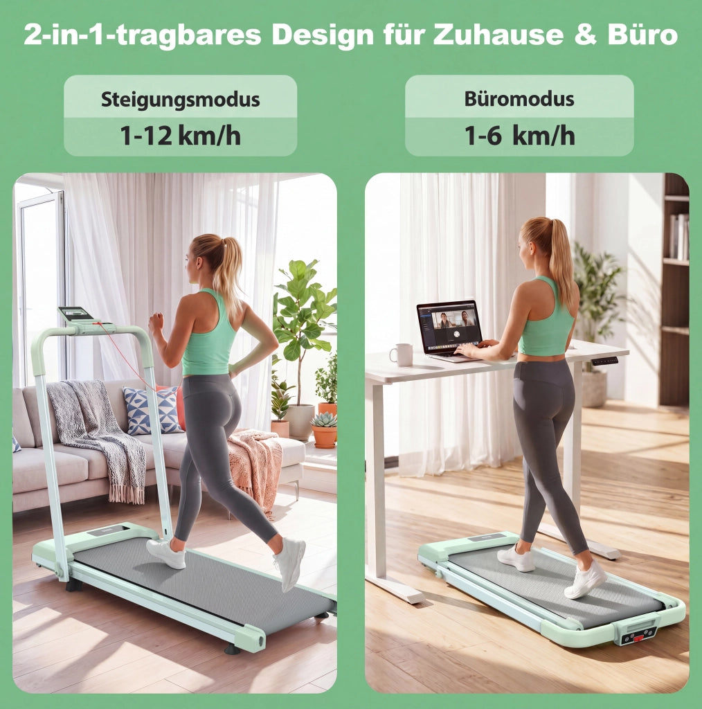 Tapis roulant pieghevole 3 in 1 con inclinazione regolabile e capacità fino a 120 kg per allenarsi
