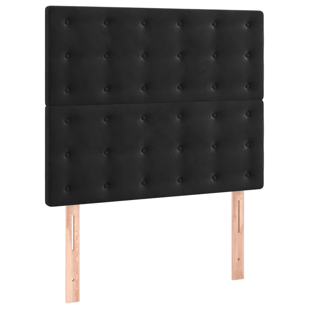 Testiera | Testata Nera 100x5x118/128 cm Velluto
