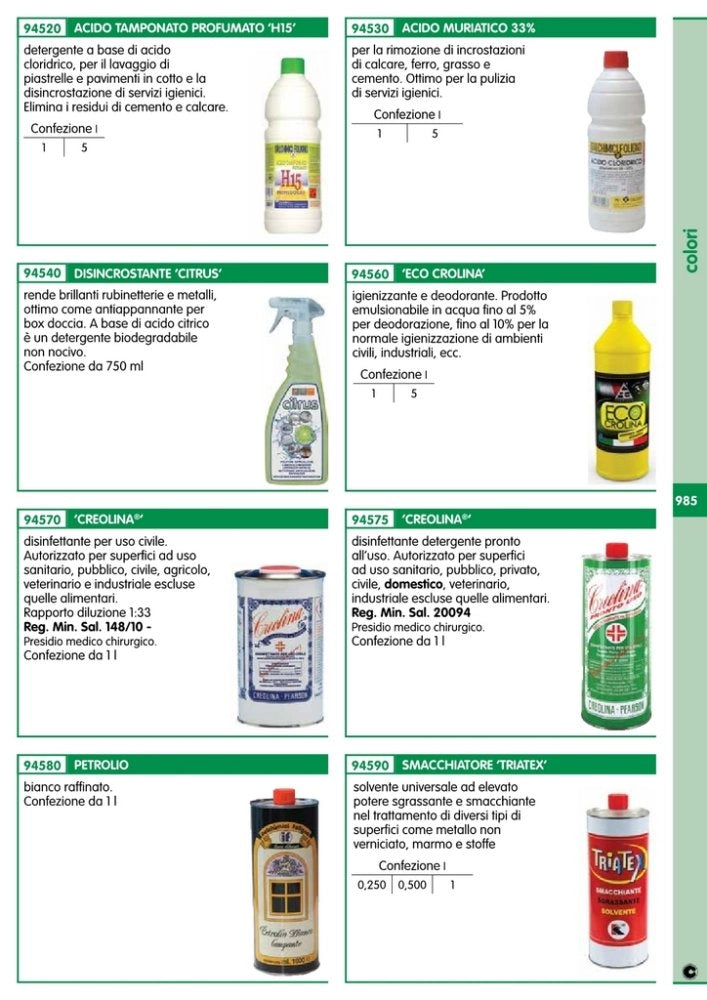 1pz acido muriatico "puro" al 33% lt.5 cod:ferx.21150.s