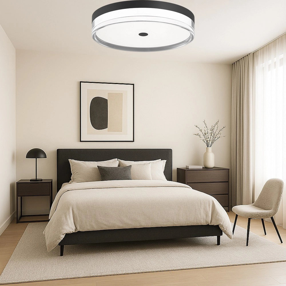 Trade Shop - Plafoniera Led 24 W A Soffitto Moderna Tecnologia Cct 3 Tonalità Selezionabili Bl300-3c - Nero