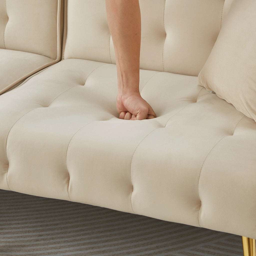 Divano Letto 2 Posti Pieghevole ¨C MINIMAL ¨C Velluto, Schienale Regolabile