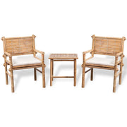 Set da Bistrot 3 pz con Cuscini in Bambù 41892