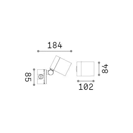 Applique O-Zone LED 13W Luce Calda 3000K Finitura Nera Ideal Lux