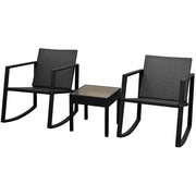 Set da Bistrot 3 pz in Polyrattan Nero 42862