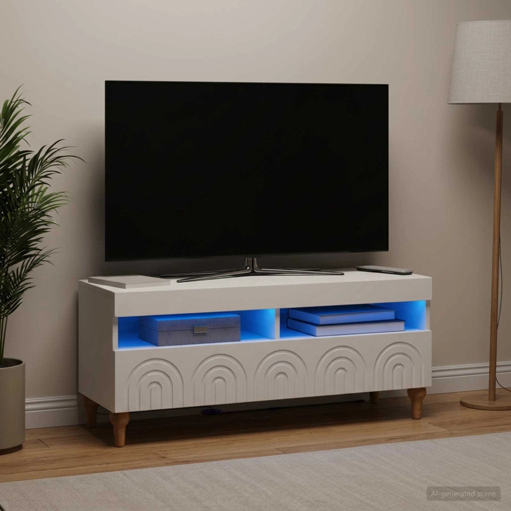 Mobile TV LED ALKMAAR 100 x 35 x 43 cm Bianco 896325