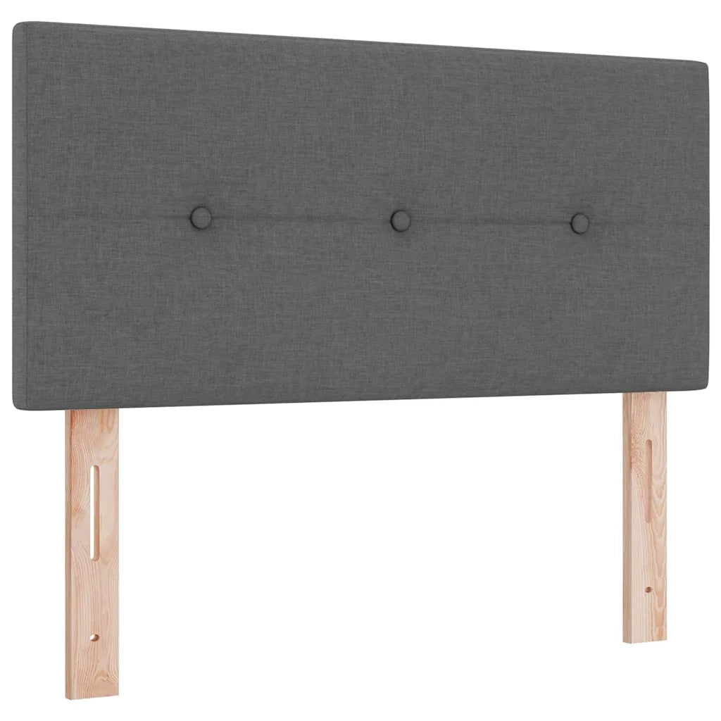 Letto a molle con materasso Grigio scuro 120 x 200 cm Tessuto