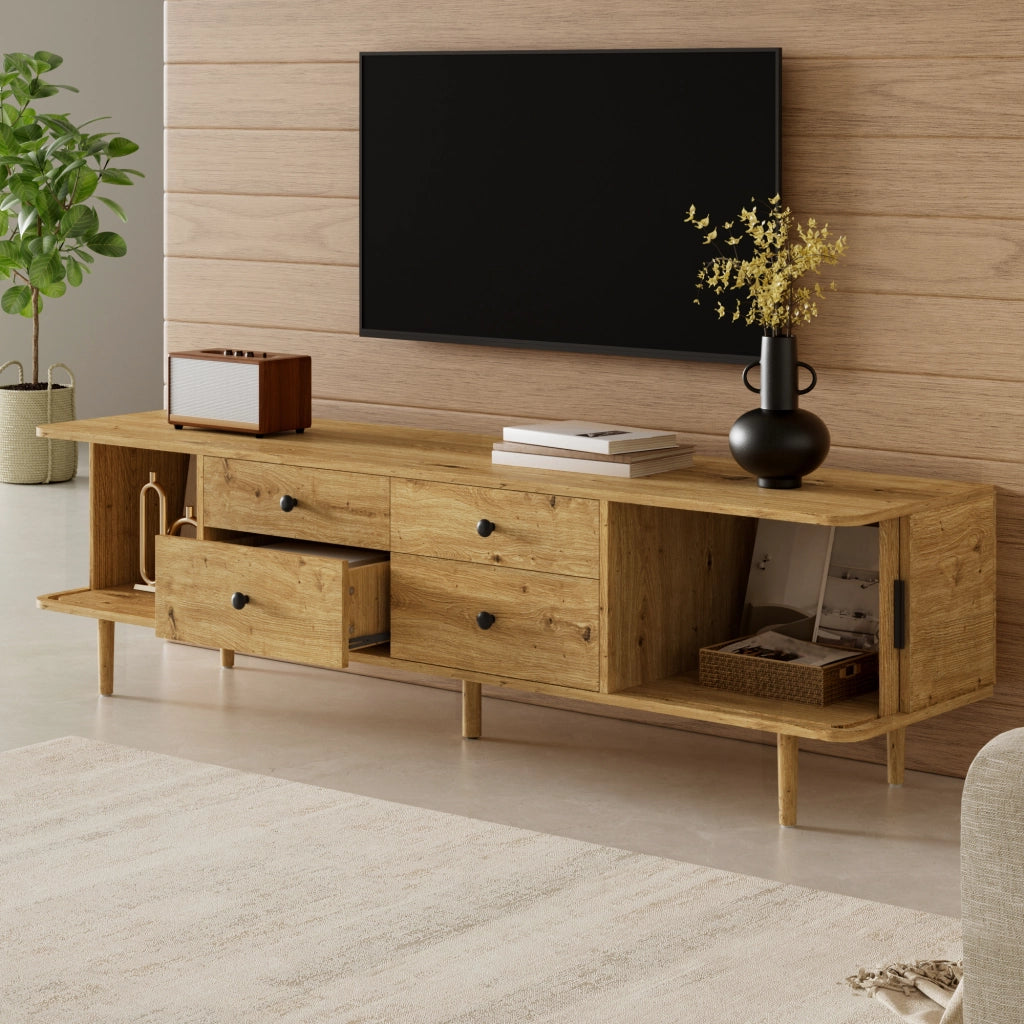 Mobile TV 165 cm in MDF effetto legno