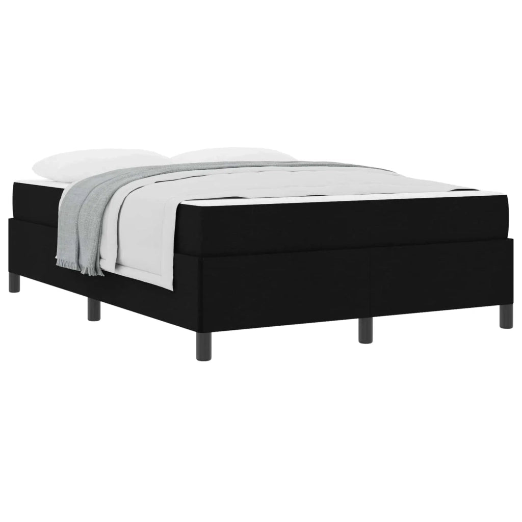 Letto a molle Nero 160 x 200 cm Tessuto