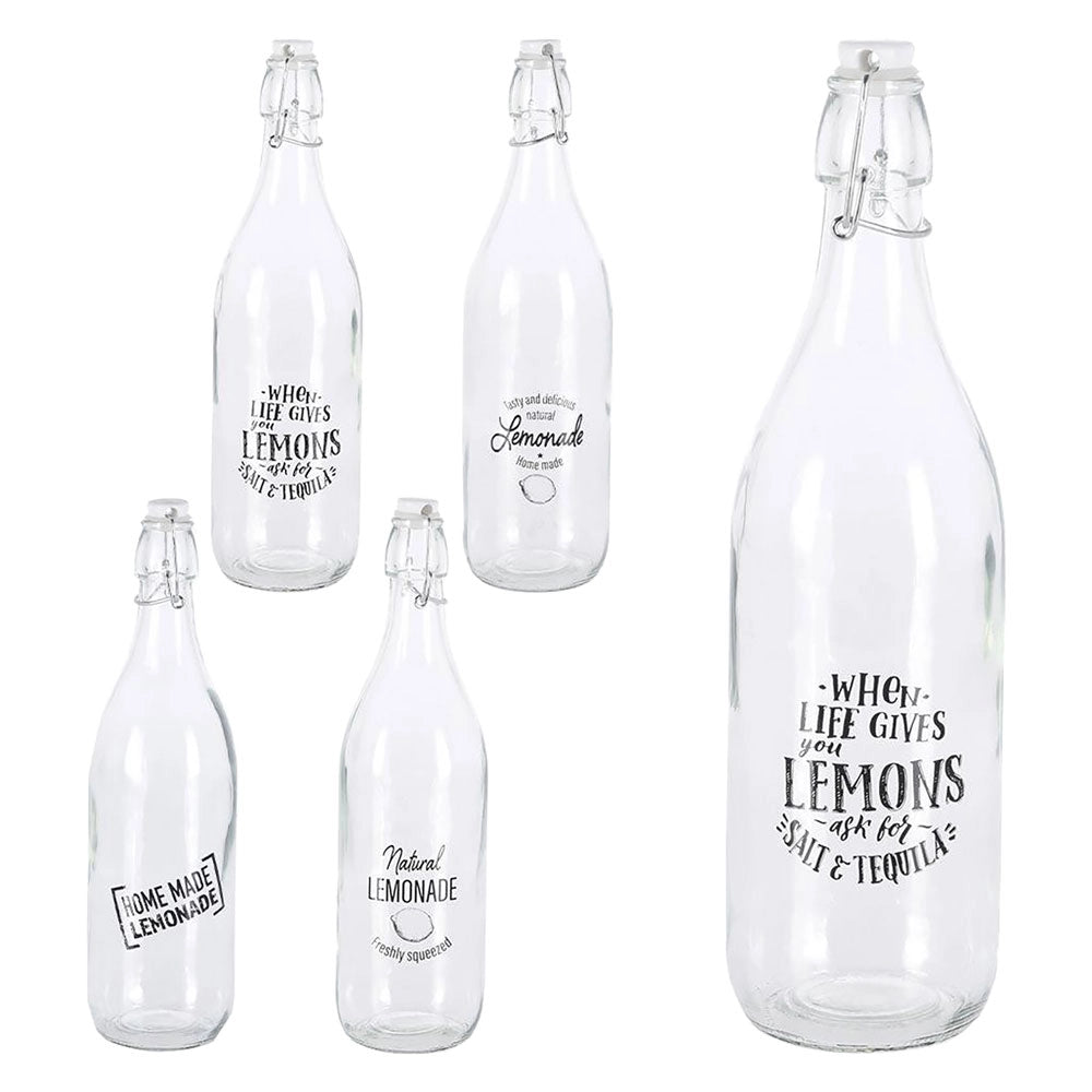Bottiglia Decorata in Vetro 12 Pezzi 1000 ml